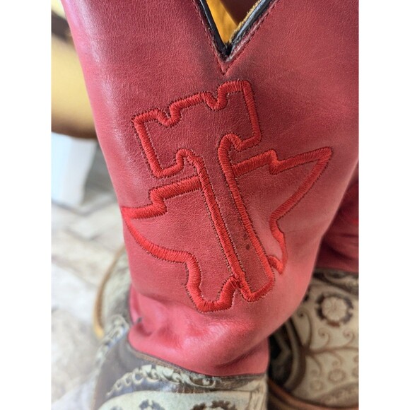 Tin Haul American Women Cowboy Boots Square Toe Western Leather Boots Size 8.5 - Picture 8 of 16